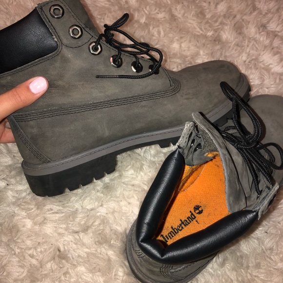 grey timberlands size 5